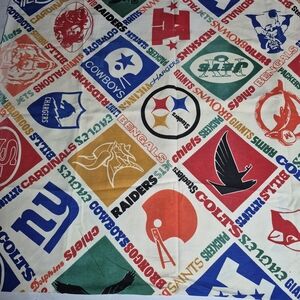 Vintage NFL All Teams Heavy Cotton Canvas Fabric Yardage Cornhole Craft Bags DIY